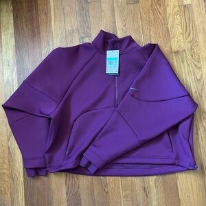 Nike Women's Plum Half-Zip Sweatshirt Hoodie